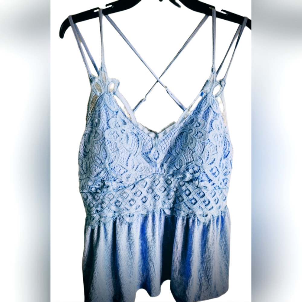 Baby blue Juniors crochet babydoll top xxxl (21)